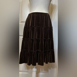 BCBGMaxAzria Chocolate Velvet A-Line Skirt Size Medium
